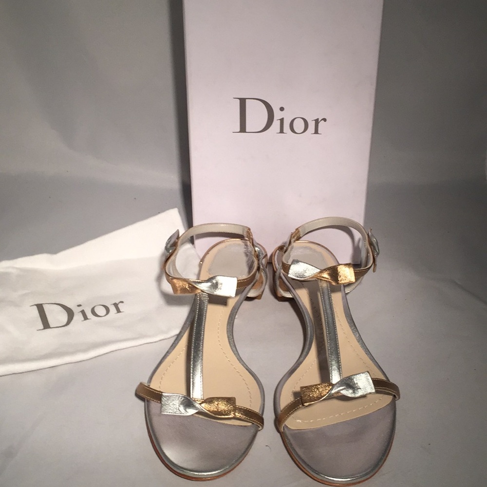 Christian Dior SP15 Doll Silver Slingback Sandals